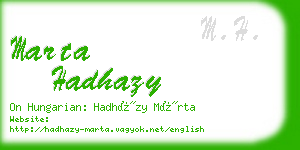 marta hadhazy business card